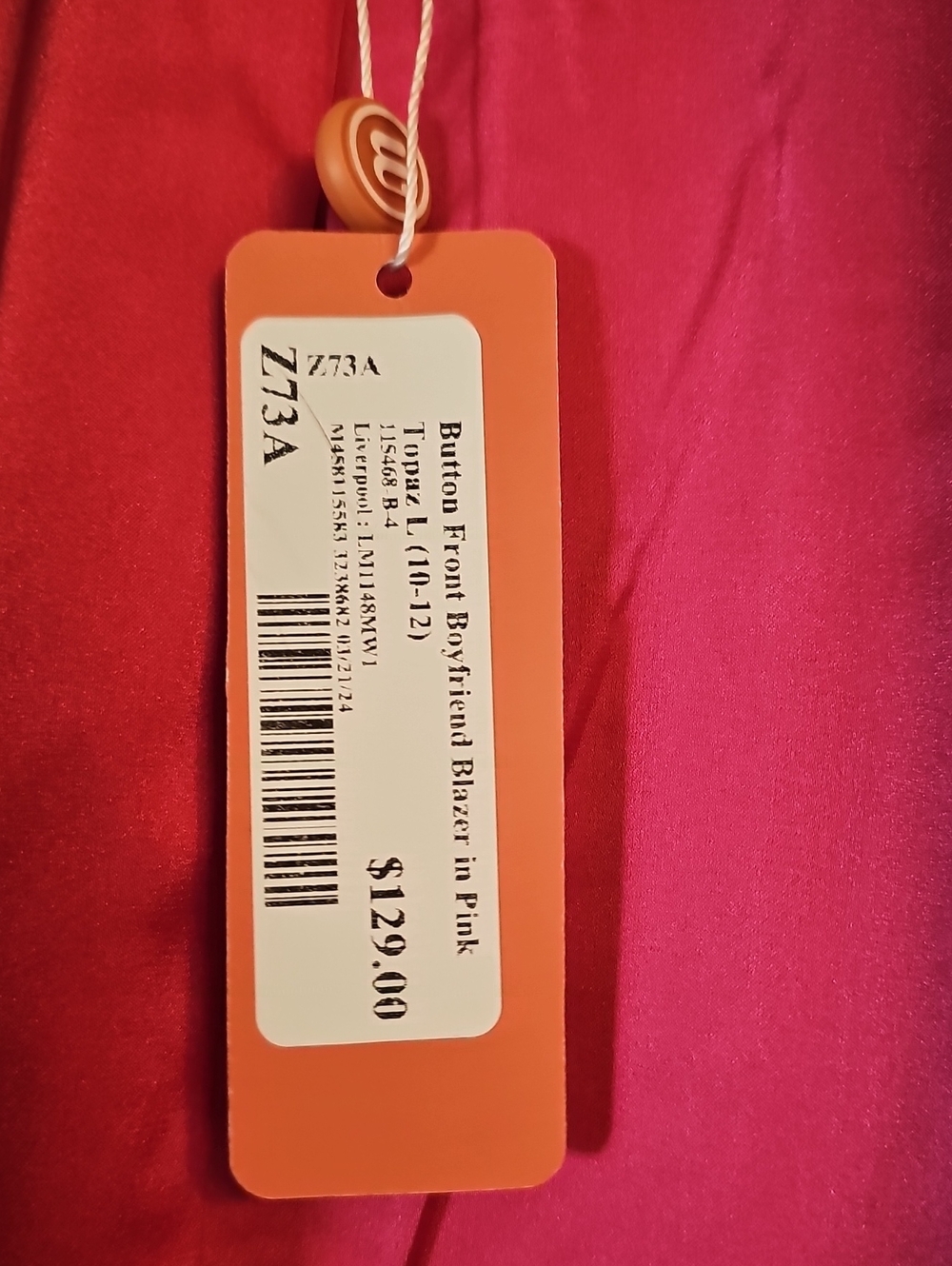 Liverpool Bright Fuchsia Single-Button Blazer - Picture 3 of 10